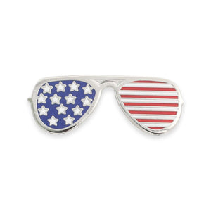 American Flag Aviator Sunglasses Hard Enamel Lapel Pin Pin WizardPins 1 Pin 