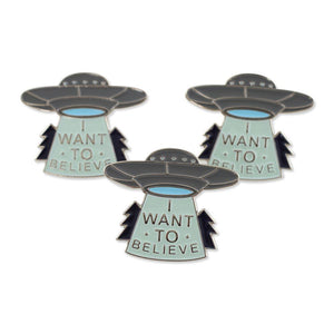 I Want to Believe UFO Enamel Diestruck Lapel Pin Pin WizardPins 5 Pins 