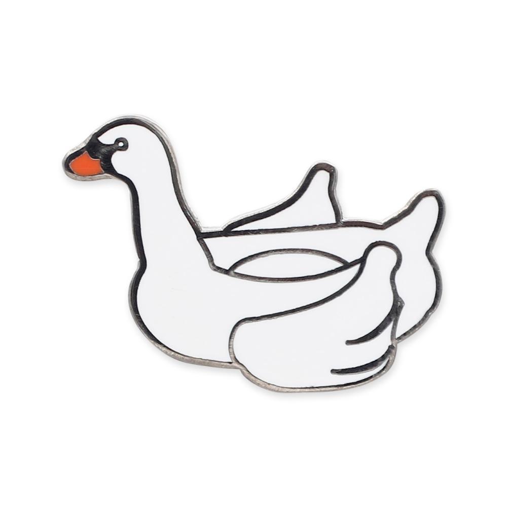 Inflatable White Swan Hard Enamel Pin Pin WizardPins 1 Pin 