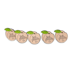 Just Peachy Peach Emoji Enamel Pin Pin WizardPins 5 Pins 