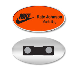 Custom Digitally Printed Metal Name Badges Name Badges WizardPins Printed Oval