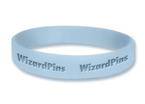 Custom Debossed Wristband Light Blue 1 inch (Extra Wide) 