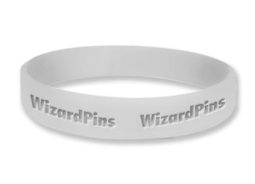 Custom Debossed Wristband Light Grey 0.5 inch (Most Popular) 