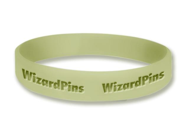 Custom Debossed Wristband Light Olive 1 inch (Extra Wide) 