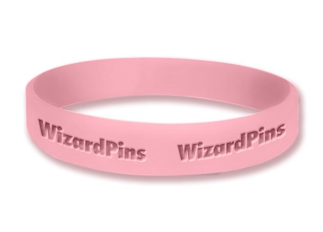 Custom Debossed Wristband Light Pink 0.75 inch