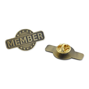Member Recognition Circle Antique Gold Diestruck Lapel Pin Pin WizardPins 5 Pins 
