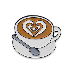 Morning Cup of Coffee Heart Enamel Pin Pin WizardPins 1 Pin 