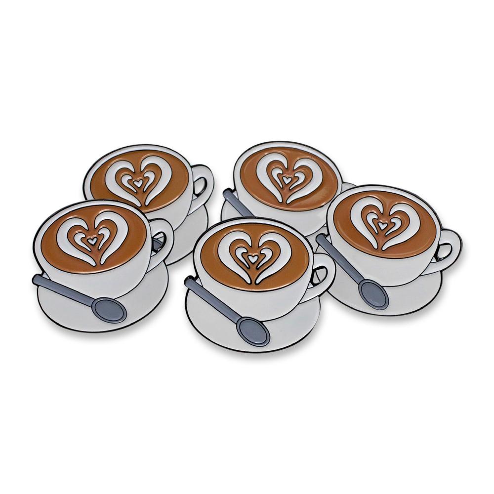 Morning Cup of Coffee Heart Enamel Pin Pin WizardPins 25 Pins 