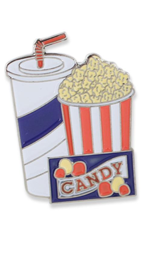 Movie Popcorn Candy and Soda Enamel Diestruck Lapel Pin Pin WizardPins 5 Pins 