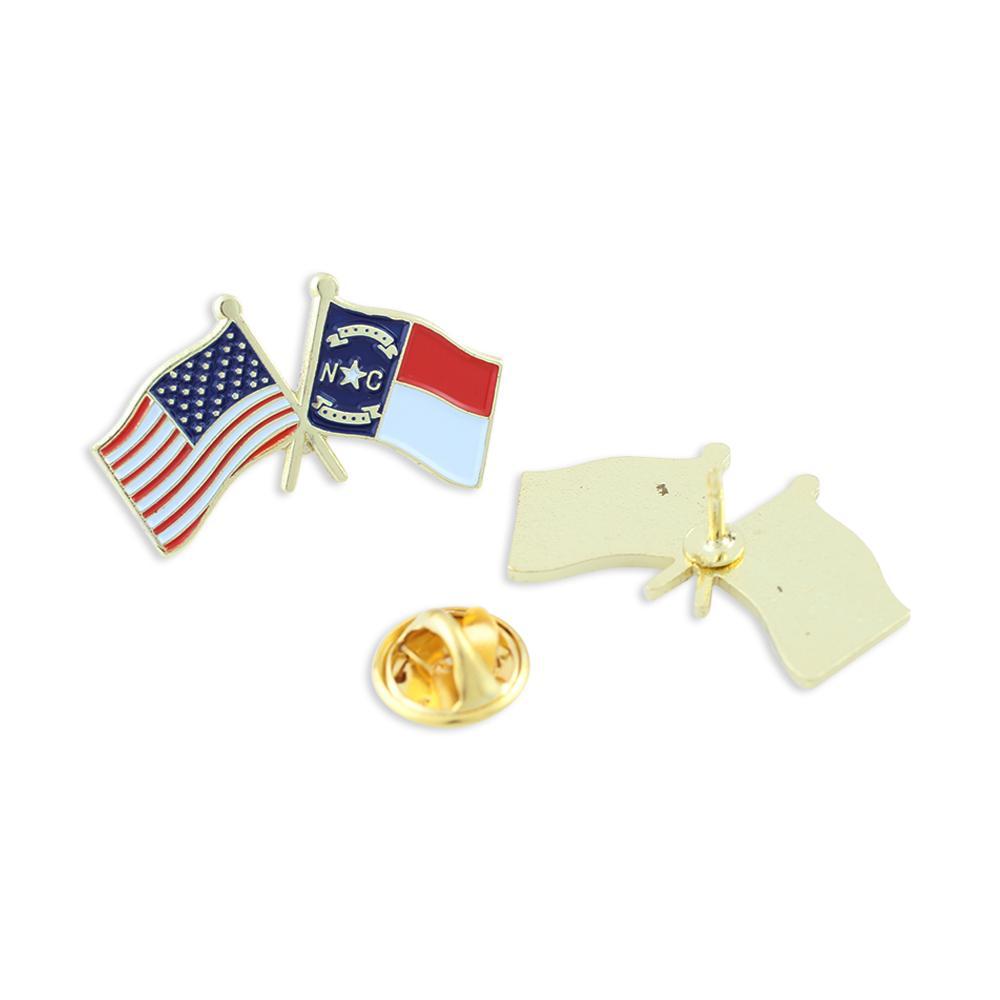 USA and North Carolina Flag Enamel Lapel Pin Pin WizardPins 10 Pins 