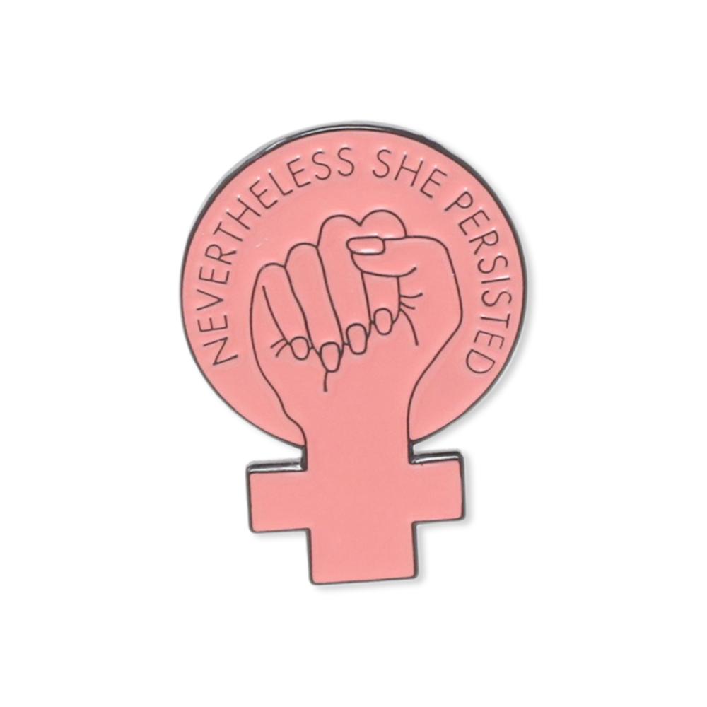 Nevertheless She Persisted Female Gender Symbol Enamel Pin Pin WizardPins 1 Pin 