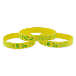 No Dream is Too Big Motivational Yellow Silicone Wristband Wristband WizardPins 3 Wristbands 