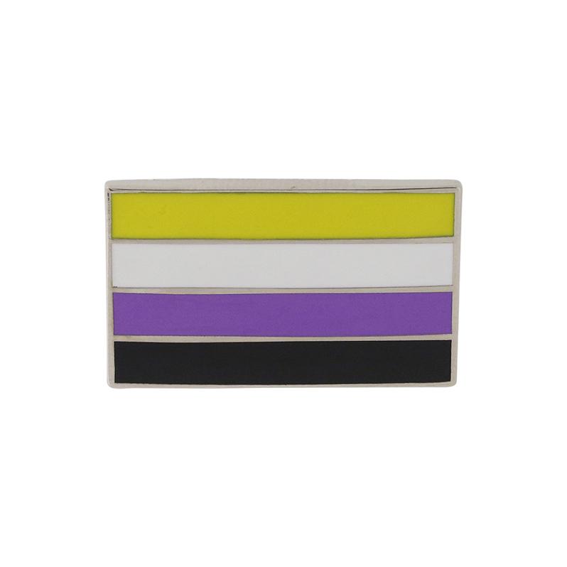 Nonbinary Pride Standard Rectangle Flag Enamel Pin Pin WizardPins 1 Pin 