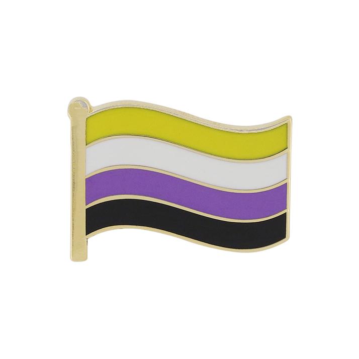 Nonbinary Pride Waving Flag Pin WizardPins 10 Pins 