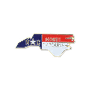 North Carolina State Shape Outline and North Carolina State Flag Lapel Pin Pin WizardPins 1 Pin 