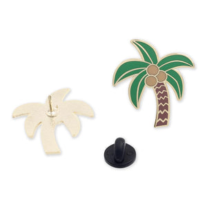 Palm Tree and Coconuts Hard Enamel Lapel Pin Pin WizardPins 5 Pins 