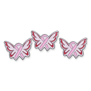 Cheap Custom 3D Pink Ribbon With Angel Wings Breast Cancer