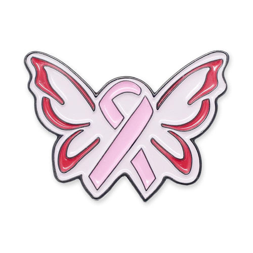 Angel Wings Pink Ribbon Breast Cancer Awareness Enamel Pin Pin WizardPins 1 Pin 