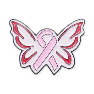 Angel Wings Pink Ribbon Breast Cancer Awareness Enamel Pin Pin WizardPins 1 Pin 