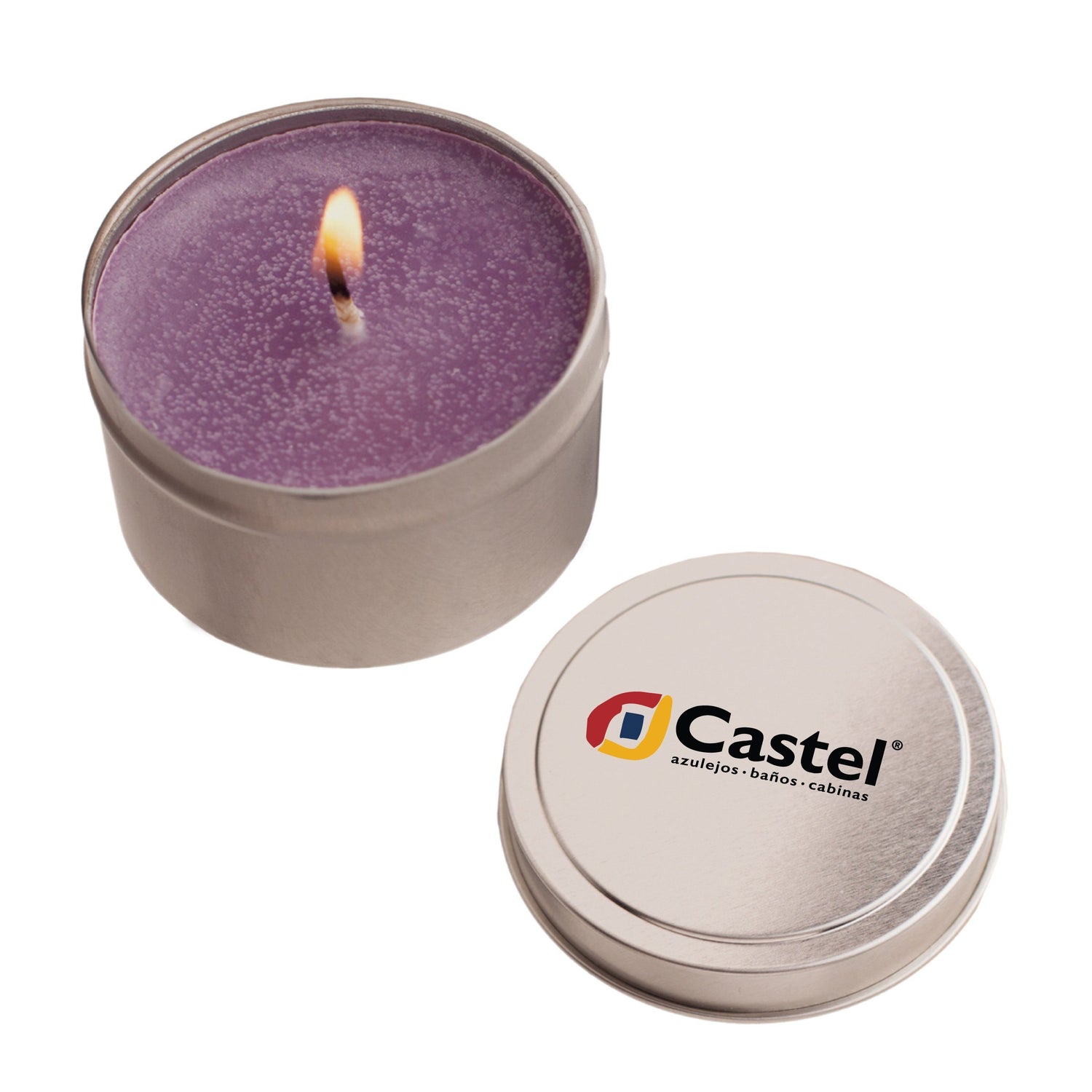 4 oz. Candle in Round Tin Purple/Lilac Single Color 