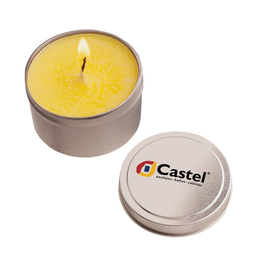 4 oz. Candle in Round Tin Yellow/Lemon Chiffron Single Color 