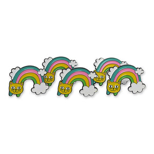 Cute Rainbow Cat Face Colorful Enamel Pin Pin WizardPins 10 Pins 