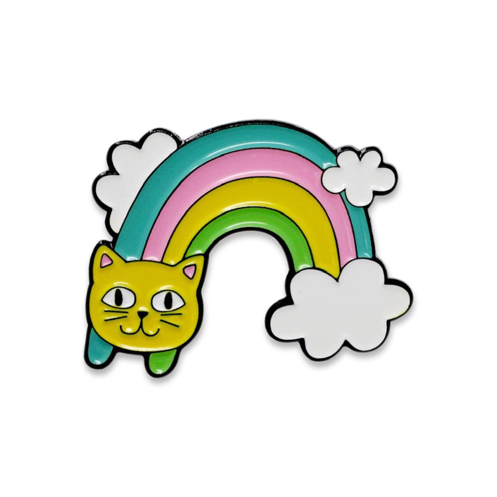 Cute Rainbow Cat Face Colorful Enamel Pin Pin WizardPins 1 Pin 