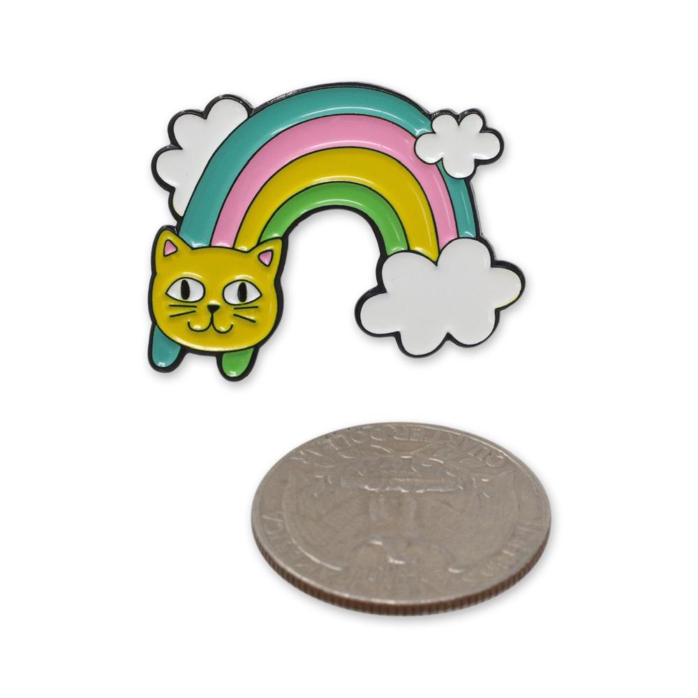 Cute Rainbow Cat Face Colorful Enamel Pin Pin WizardPins 25 Pins 