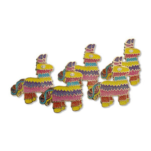 Rainbow Glitter Donkey Fiesta Piñata Enamel Lapel Pin Pin WizardPins 5 Pins Gold 