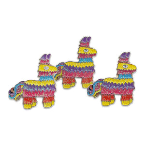 Rainbow Glitter Donkey Fiesta Piñata Enamel Lapel Pin Pin WizardPins 5 Pins Silver 