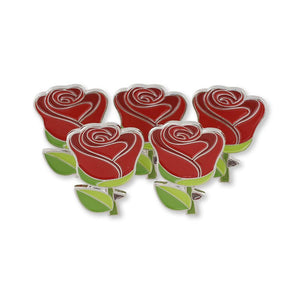 Red Rose Emoji Flower Romance Valentine's Day Enamel Lapel Pin Pin WizardPins 5 Pins 