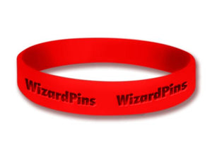Custom Debossed Wristband Red 1 inch (Extra Wide) 