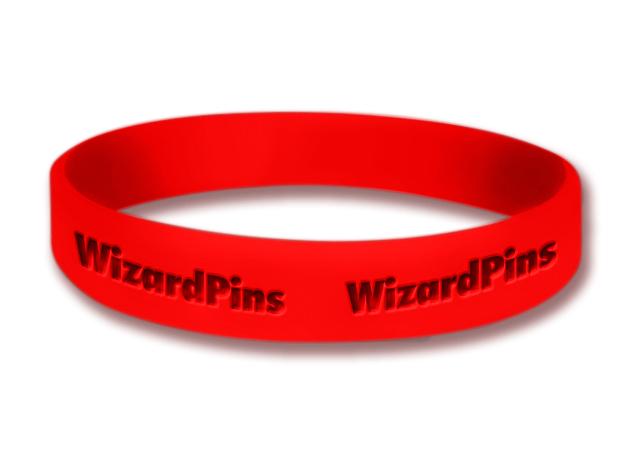 Custom Debossed Wristband Red 0.75 inch