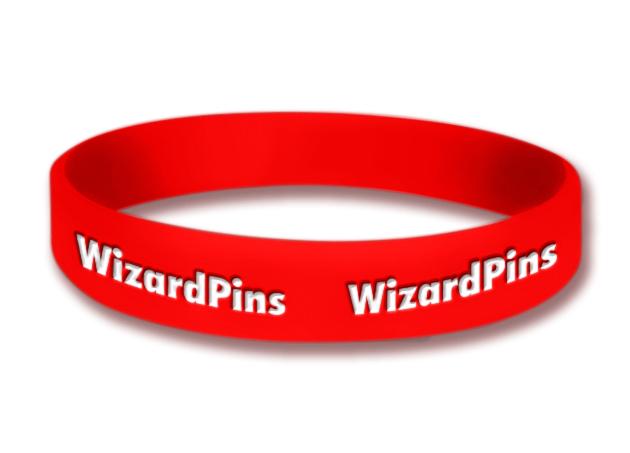 Custom Ink Filled Wristband Red 0.75 