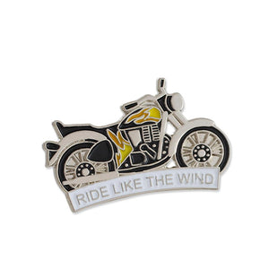 Ride Like The Wind Motorcycle with Flames Enamel Lapel Pin Pin WizardPins 1 Pin 