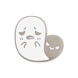 Cute Ghost Scared by its Shadow Hard Enamel Lapel Pin Pin WizardPins 1 Pin 