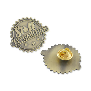 Staff Recognition Antique Gold Diestruck Lapel Pin Pin WizardPins 5 Pins 