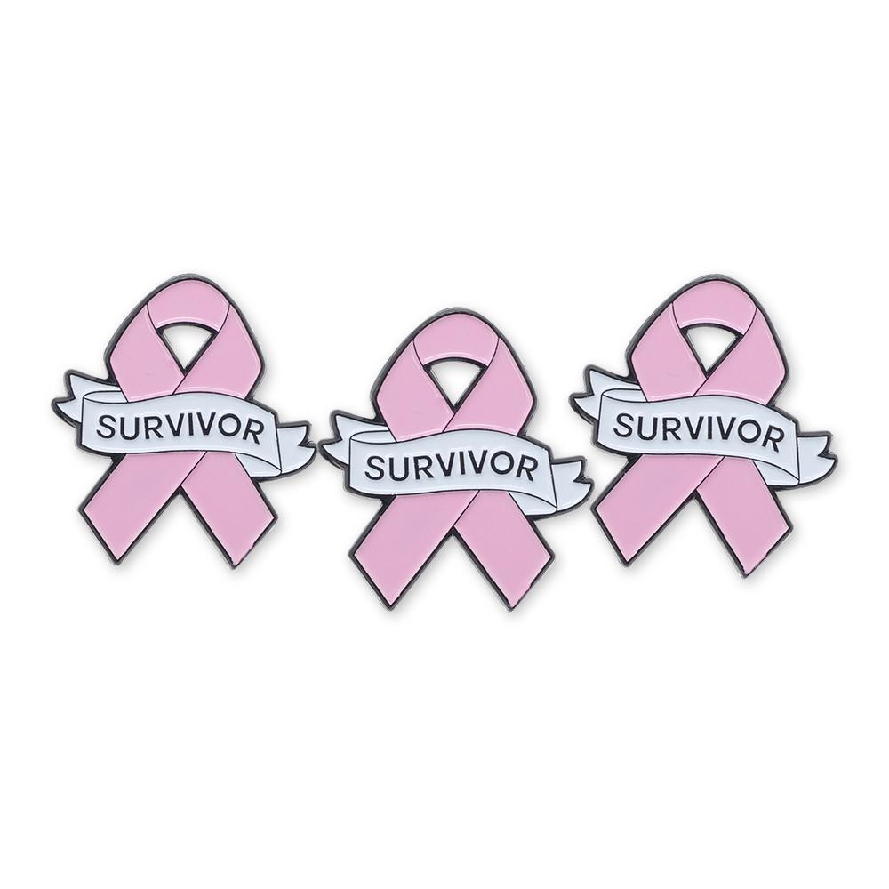Survivor Pink Ribbon Breast Cancer Awareness Enamel Pin Pin WizardPins 25 Pins 