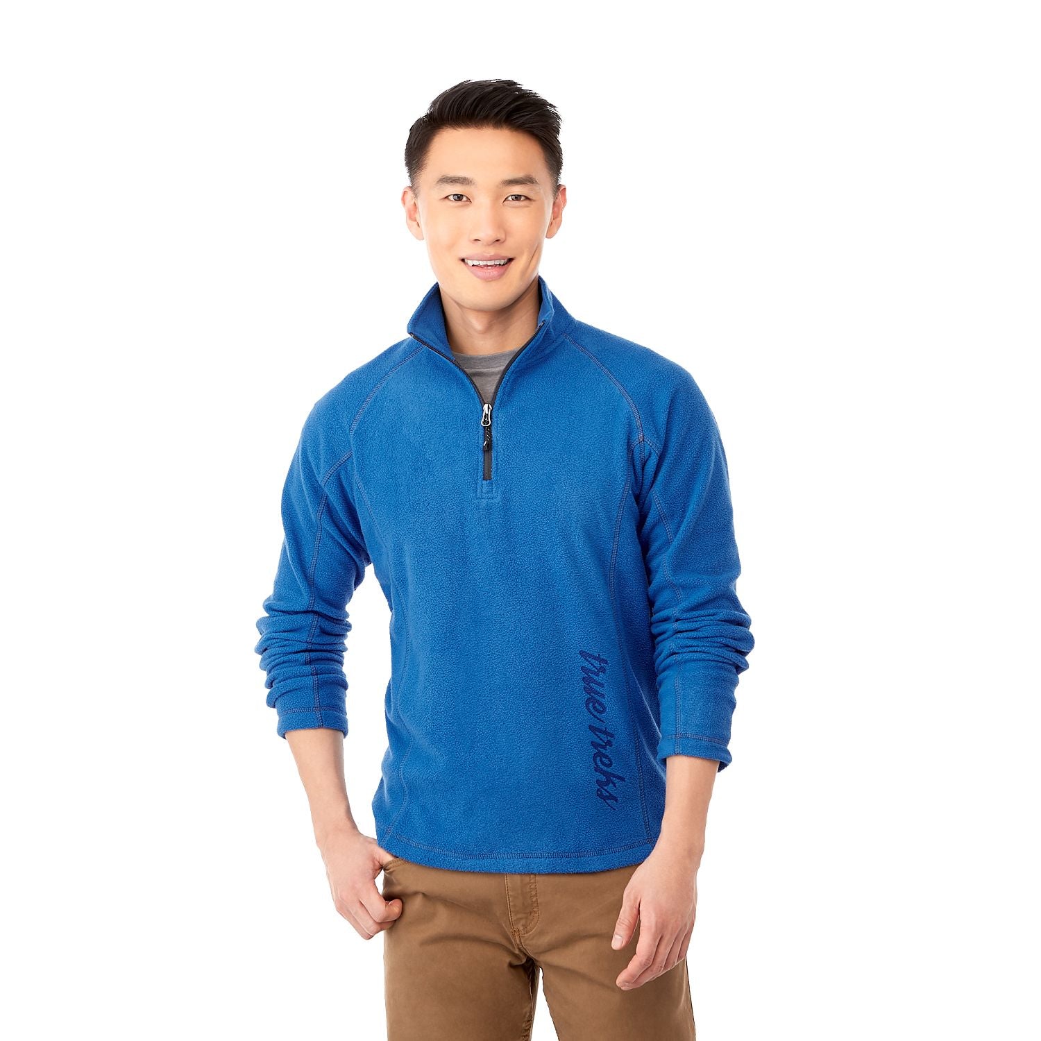 Men's BOWLEN Polyfleece Qtr Zip Sweatshirts PCNA Olympic Blue Embroidered S-XL