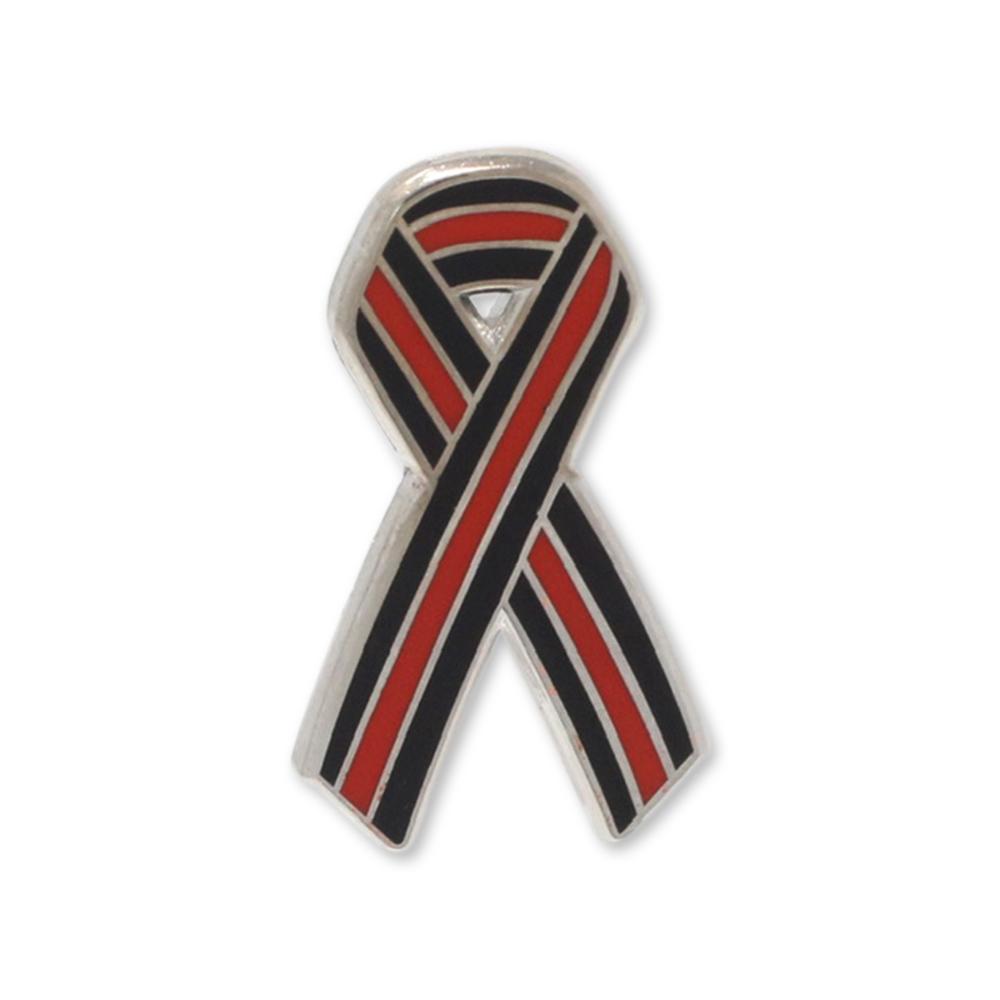 Thin Red Line Ribbon Fire Fighters Support Enamel Lapel Pin Pin WizardPins 100 pins 
