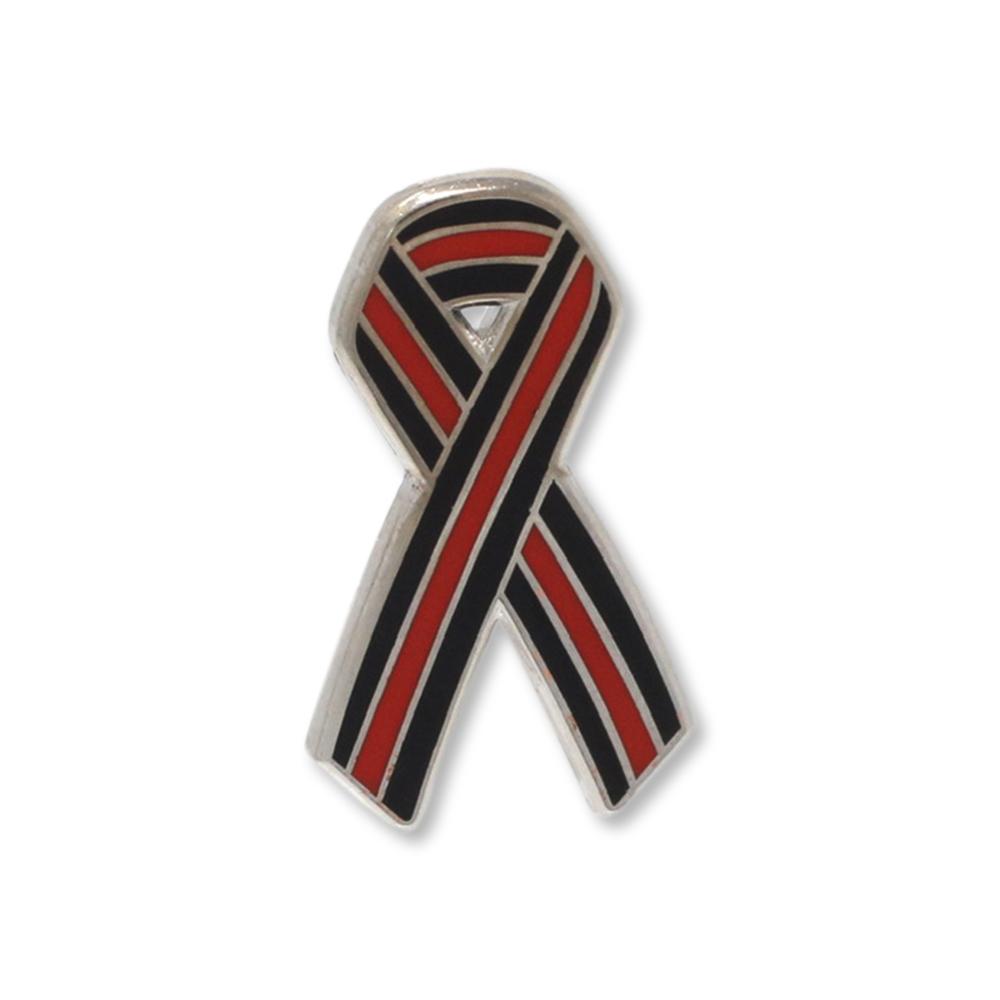Thin Red Line Ribbon Fire Fighters Support Enamel Lapel Pin Pin WizardPins 50 pins 
