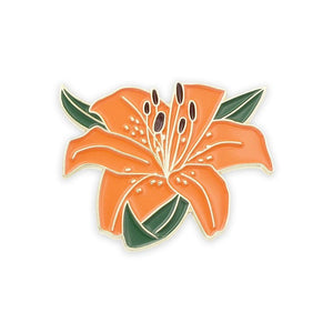 Tiger Lily Flower Enamel Lapel Pin Pin WizardPins 1 Pin 