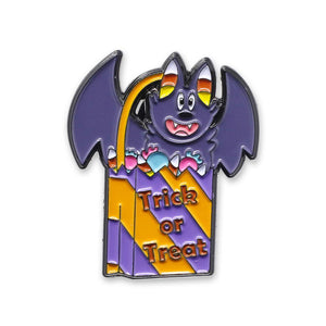 Trick or Treat Candy Bat Cute Halloween Enamel Pin Pin WizardPins 10 Pins 