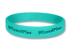 Custom Debossed Wristband Turquoise 0.75 inch