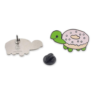 Cute Smiling Turtle Donut Shell Hard Enamel Lapel Pin Pin WizardPins 5 Pins 