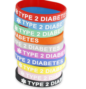 Type 2 Diabetes Bracelets Wristband WizardPins 10 Wristbands 