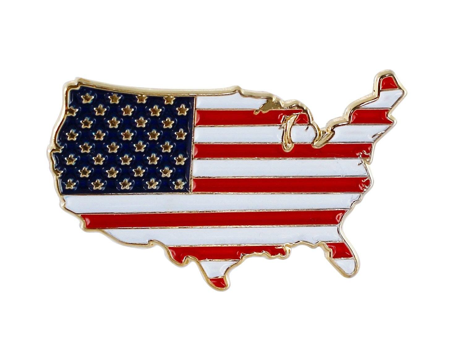 United States Outline American Flag Patriotic Lapel Pin Pin WizardPins 1 Pin 