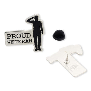 Proud Veteran Salute Hard Enamel Lapel Pin Pin WizardPins 5 Saluting Soldier Pins 