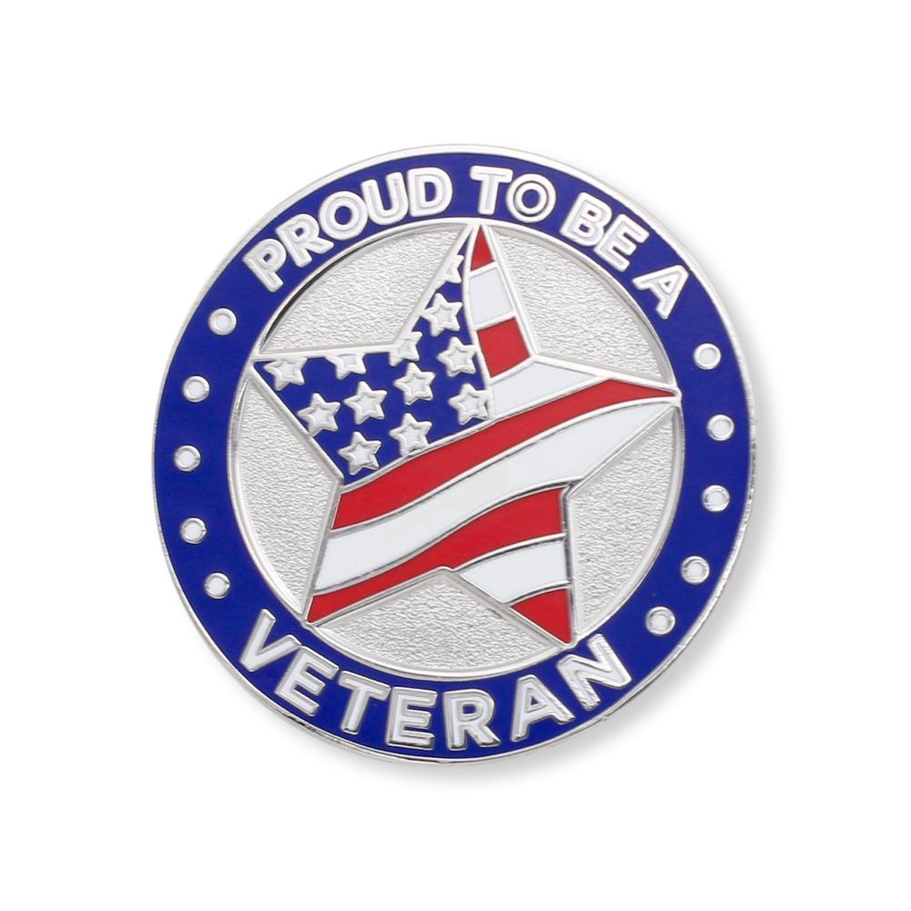 Proud to Be A Veteran Star Hard Enamel Lapel Pin Pin WizardPins 1 Pin 