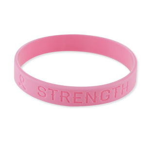 Pink Ribbon Heart Breast Cancer Awareness Wristbands Hope Strength Courage Silicone Bracelets Wristband WizardPins 1 Wristband 
